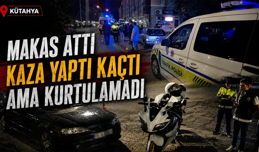 Kütahya’da makas atan otomobil kaza yaptı
