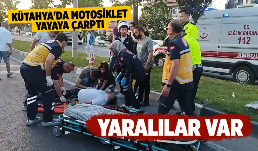 Kütahya’da motosiklet yayaya çarptı, 3 yaralı
