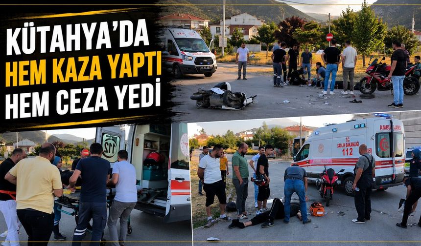Kütahya’da motosikletler çarpıştı, 2 yaralı