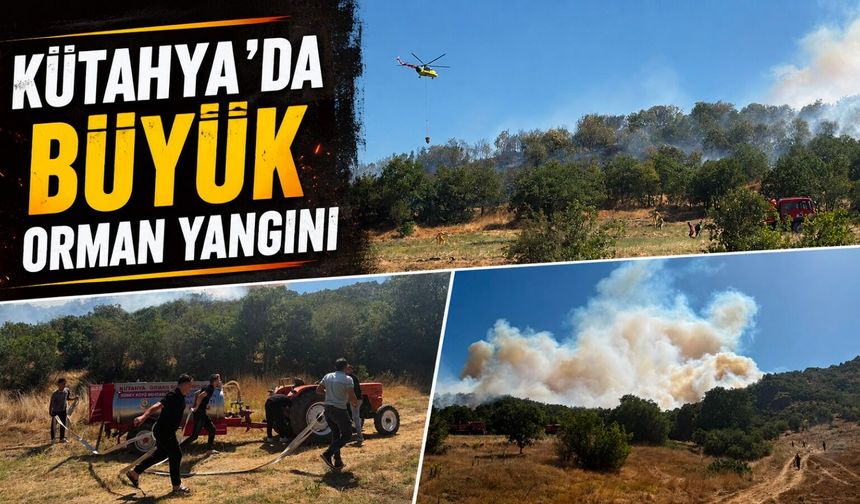 Kütahya’da orman yangınına müdahale ediliyor