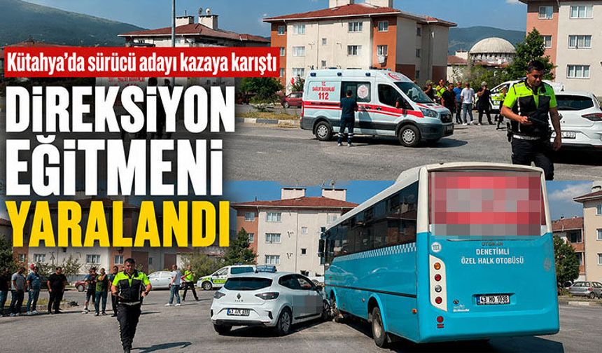 Kütahya’da otomobil ile halk otobüsü çarpıştı, 1 yaralı