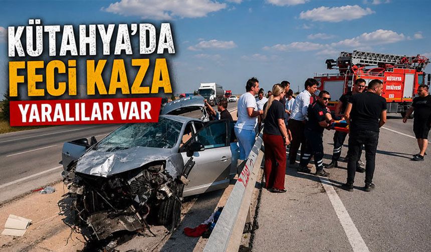 Kütahya'da otomobil su tahliye kanalına savruldu, yaralılar var