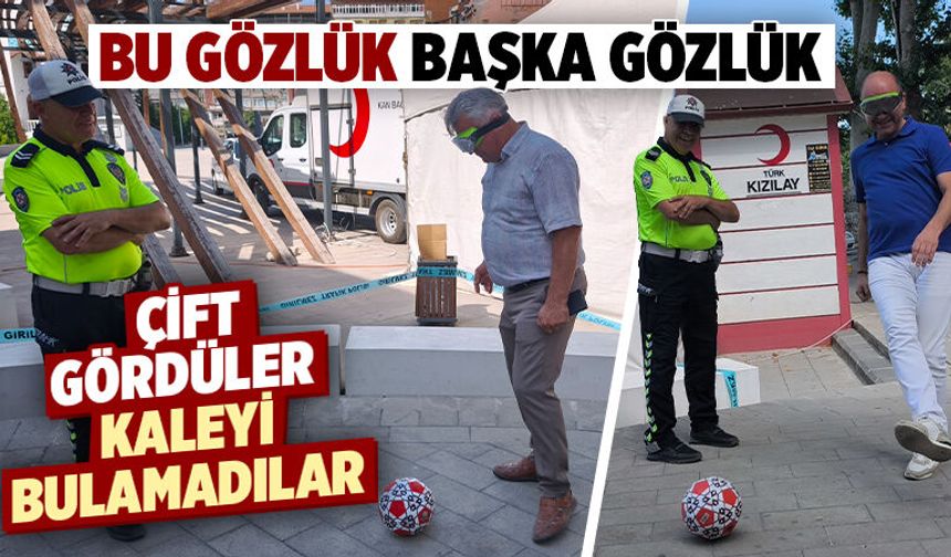 Kütahya’da vatandaşlara alkol gözlüğü testi