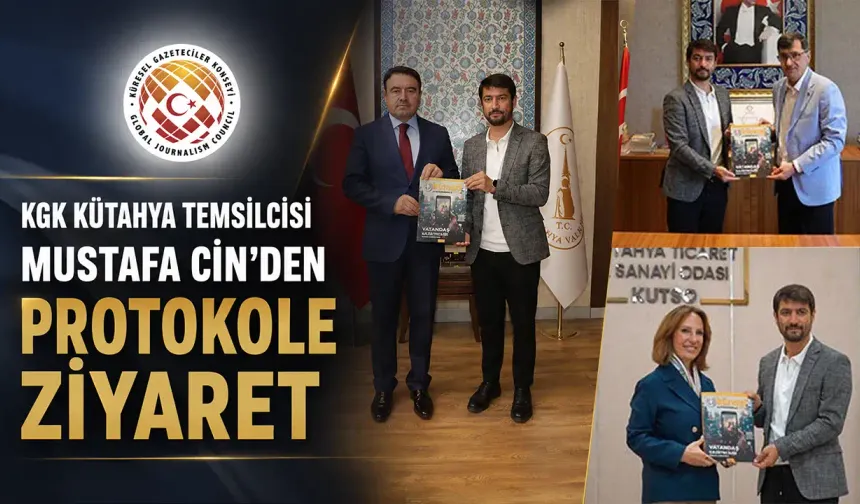 Kütahya Ekspres Gazetesi imtiyaz sahibi ve KGK İl Temsilcisi Mustafa Cin’den protokole ziyaret