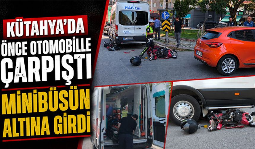 Kütahya’da elektrikli bisiklet minibüsün altına girdi
