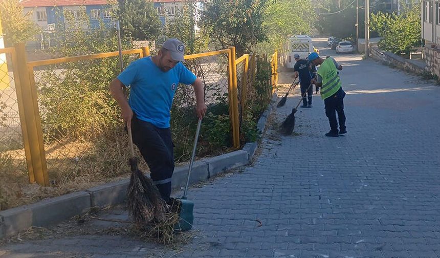 Kütahya’da Evliya Çelebi Mahallesi’nde ot temizliği