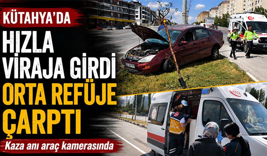 Kütahya’da hız ve dikkatsizlik kazaya neden oldu, 2 yaralı