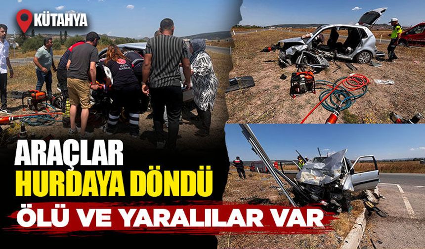 Kütahya’da iki otomobil çarpıştı, ölü ve yaralılar var