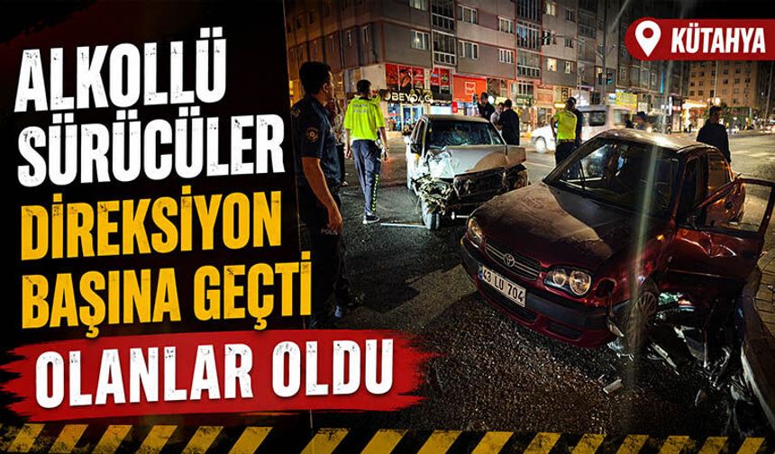 Kütahya’da iki otomobil çarpıştı, sürücüler yaralı