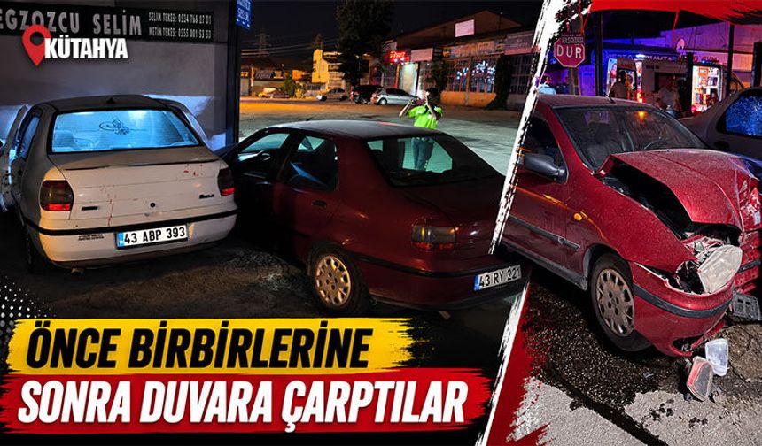 Kütahya’da iki otomobil çarpıştı, sürücüler yaralı