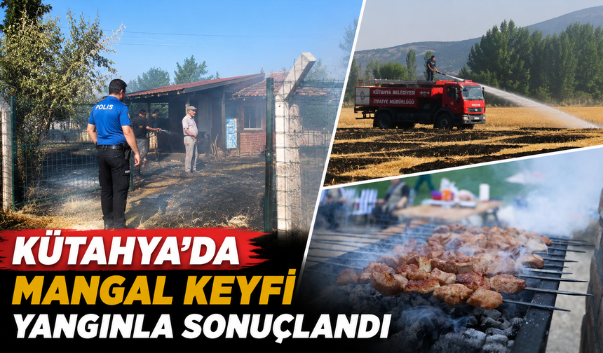 Kütahya’da mangal yapmak isterken yangın çıkardı