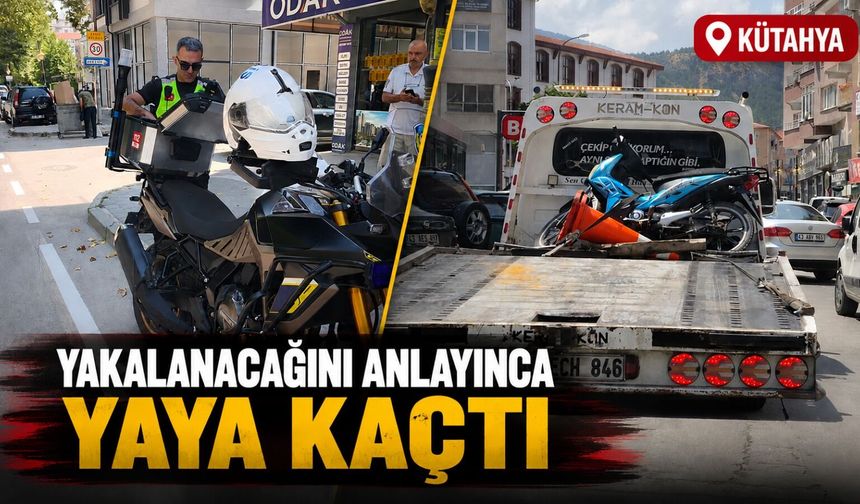 Kütahya’da motosikletini terkedip yaya kaçtı