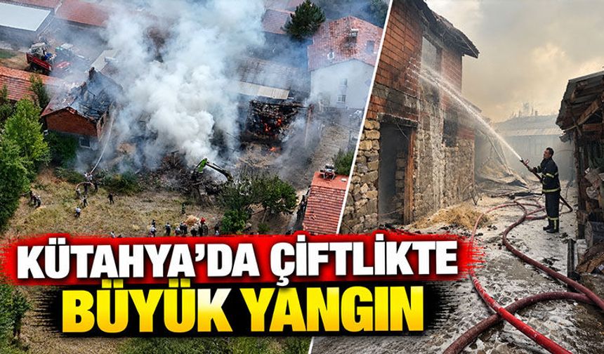 Kütahya’da çıkan yangında ev, ahır ve samanlık kül oldu
