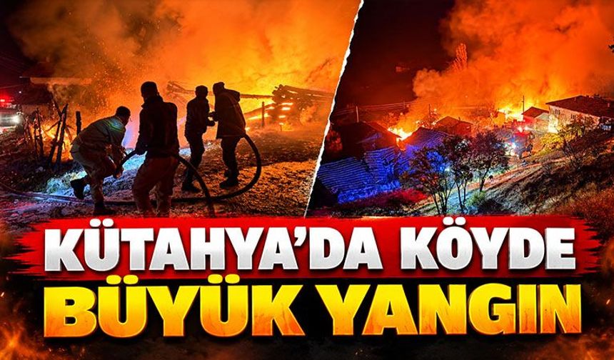 Kütahya'da büyük yangın, 6 samanlık ve 1 ahır kül oldu