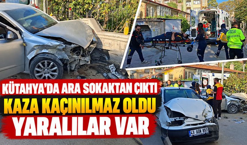 Kütahya’da iki otomobil çarpıştı, yaralılar var