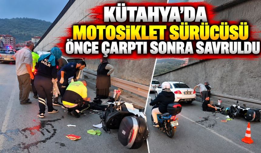 Kütahya’da otomobilin altına savrulan genç sürücü yaralandı