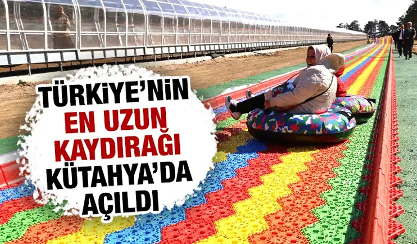 Türkiye'nin en uzun renkli kaydırağı Kütahya'da