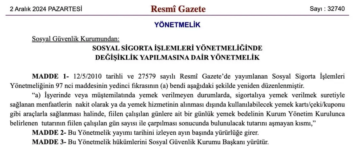 Yemek Bedeli Ödemelerinde Değişiklik Yapıldı (2)