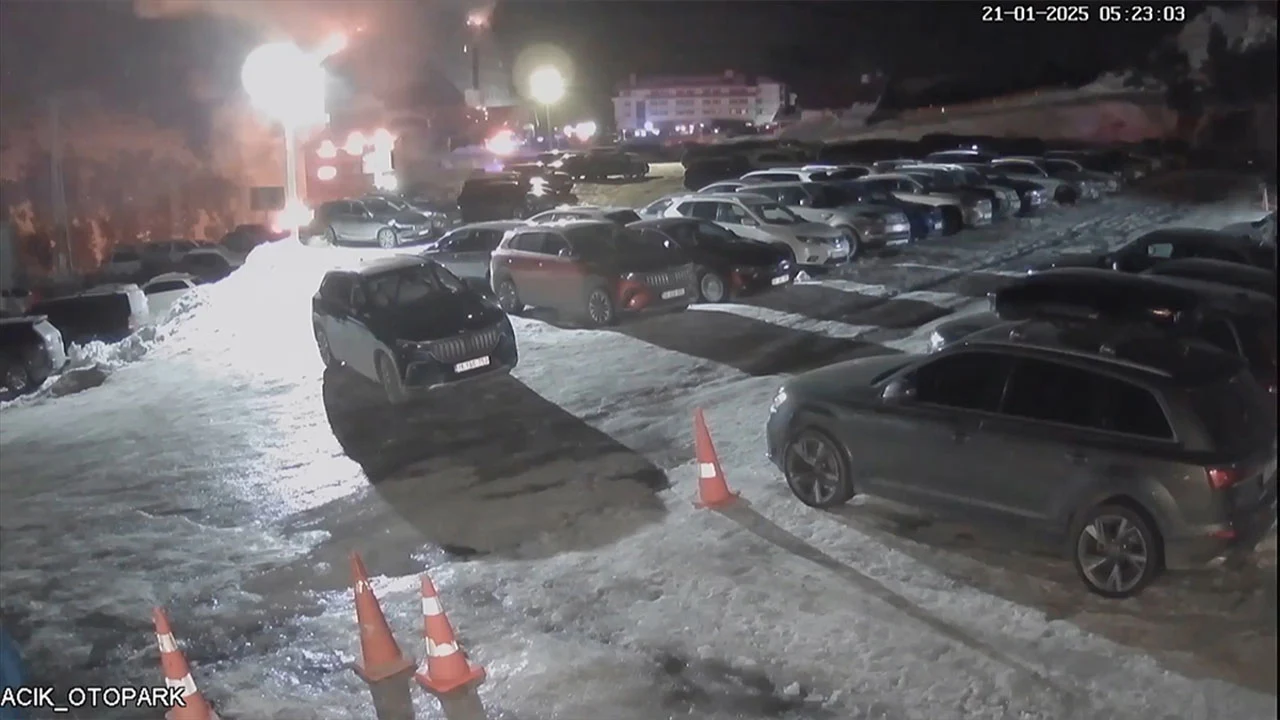 Kartalkaya'daki Otel Yangınının Güvenlik Kamerası Kaydı Ortaya Çıktı