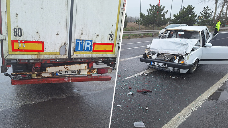 Kütahya’da Otomobil Tıra Arkadan Çarptı, Yaralılar Var (4)