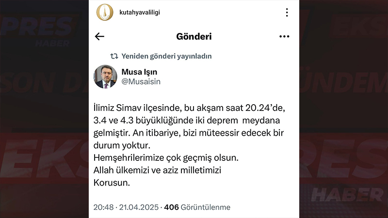 Kütahya Da Korkutan Deprem 001
