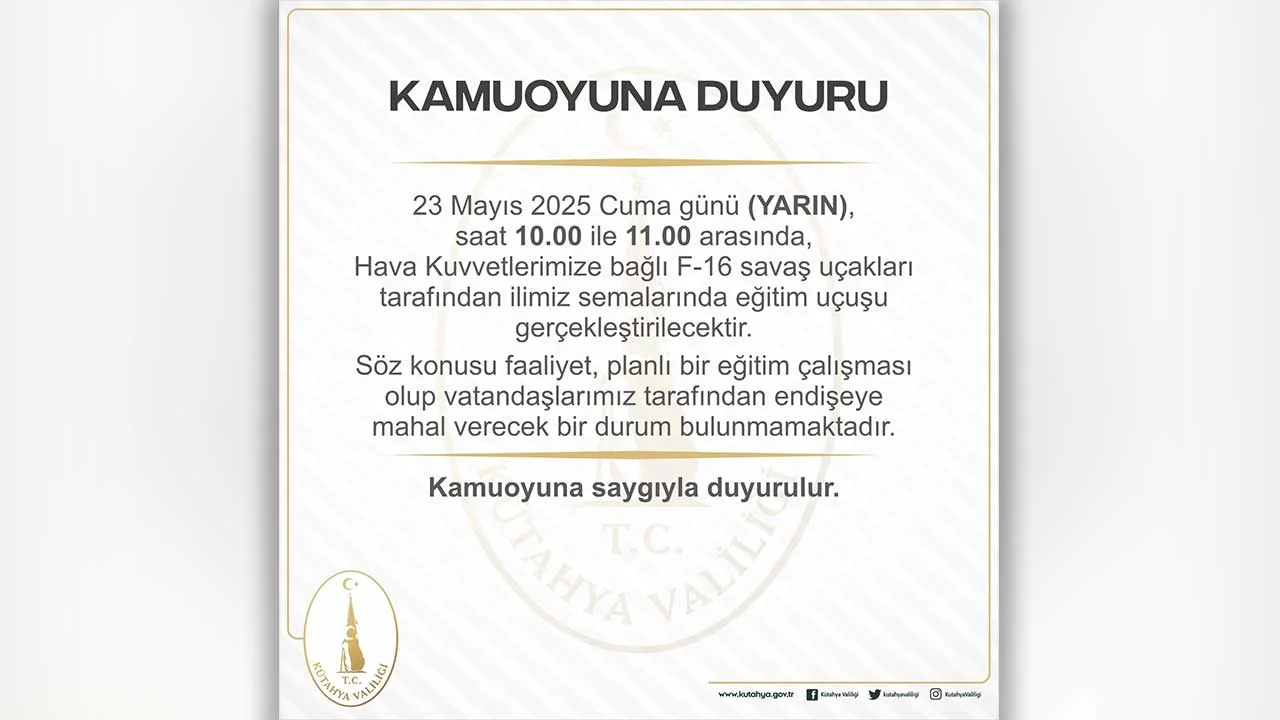 Kütahya Valiliğinden Önemli Duyuru 3