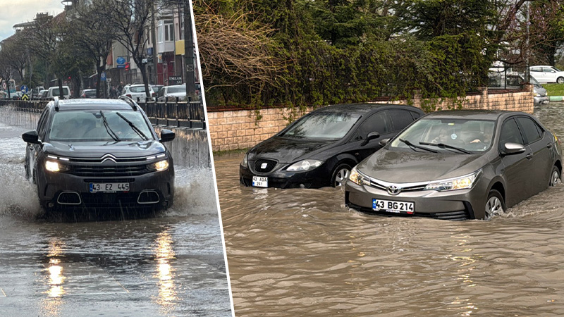 Kütahya'da Sağanak Hayatı Felç Etti 001 (2)