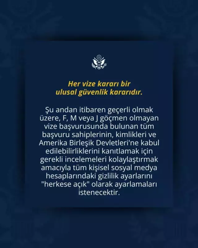 Abd’den Vize Başvurularında Sosyal Medya Zorunluluğu