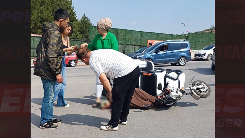 Kütahya’da Dengesini Kaybeden Motosiklet Sürücüsü Yaralandı 1