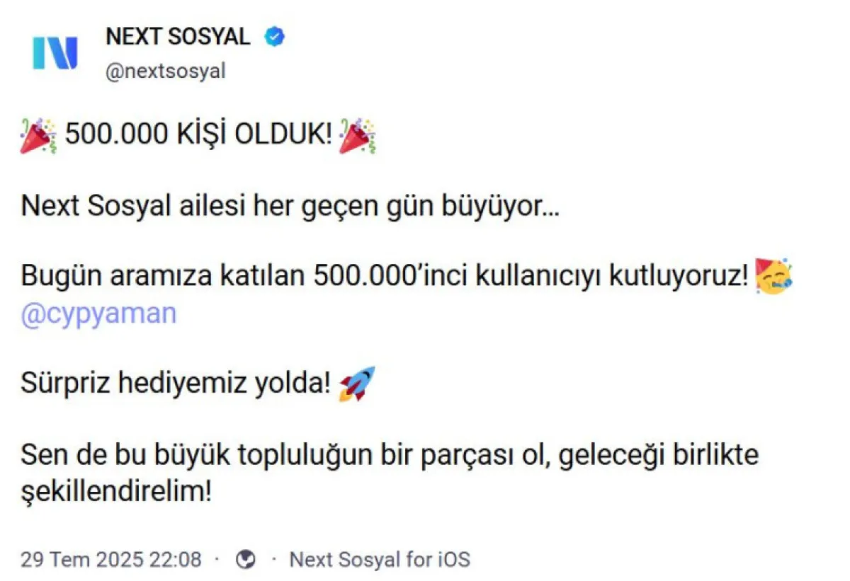 Next Sosyal 500 Bin Kullanıcıya Ulaştı1