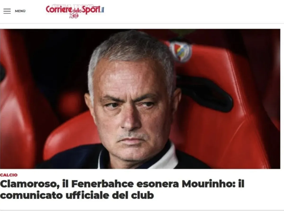 Jose Mourinho'nun Ayrılığı Dünya Basınında Ses Getirdi12