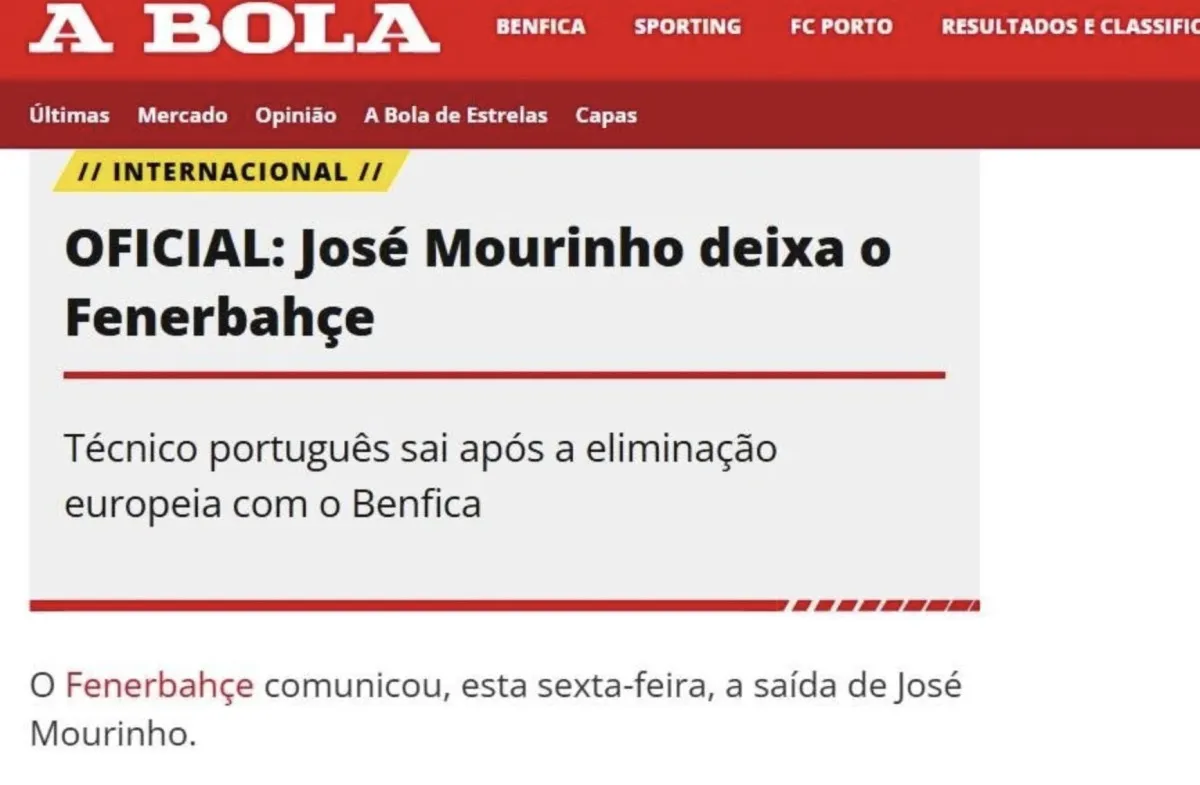 Jose Mourinho'nun Ayrılığı Dünya Basınında Ses Getirdi2