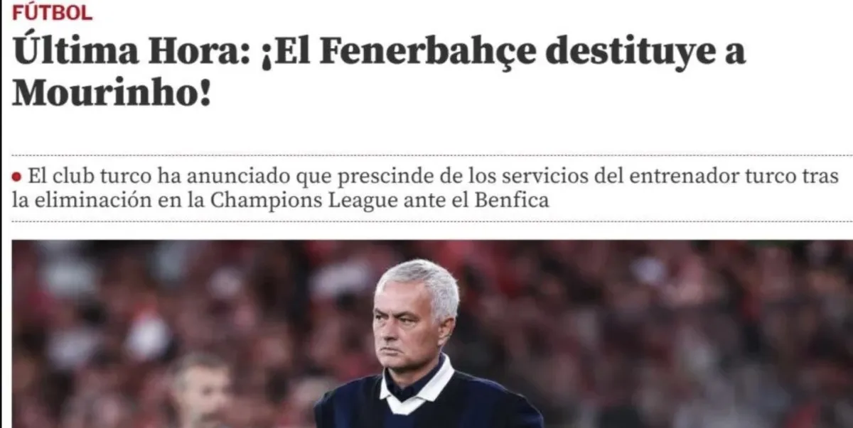 Jose Mourinho'nun Ayrılığı Dünya Basınında Ses Getirdi6