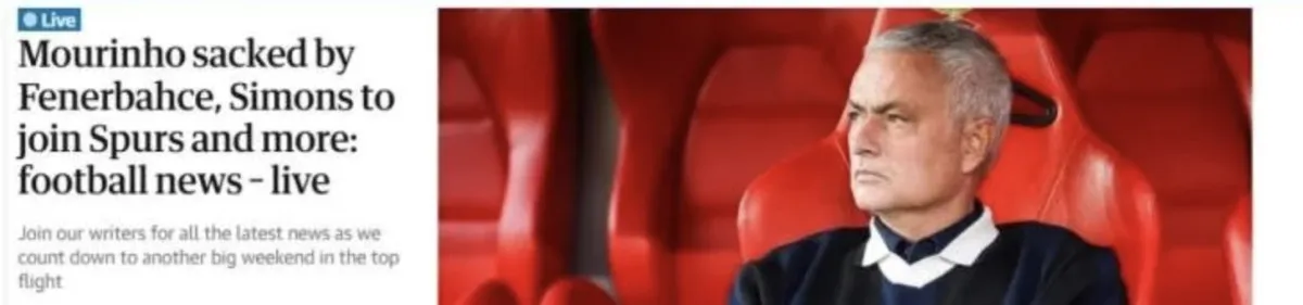 Jose Mourinho'nun Ayrılığı Dünya Basınında Ses Getirdi8