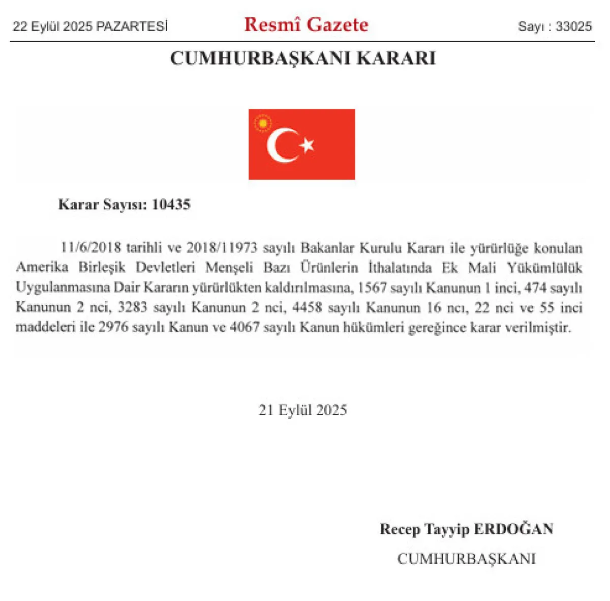 Abd Menşeli Bazı Ürünlerde Ek Vergiler Kaldırıldı1