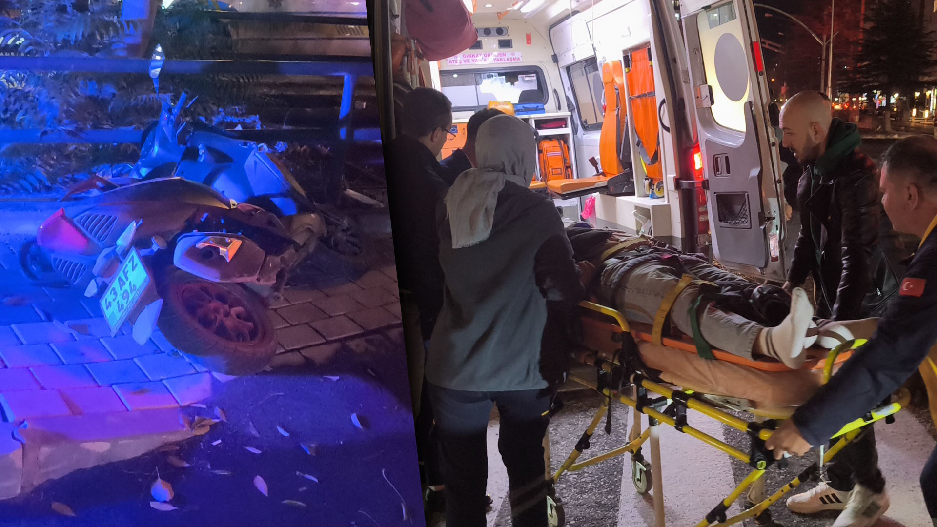 Kütahya’da Otomobille Motosiklet Çarpıştı, 2 Yaralı2