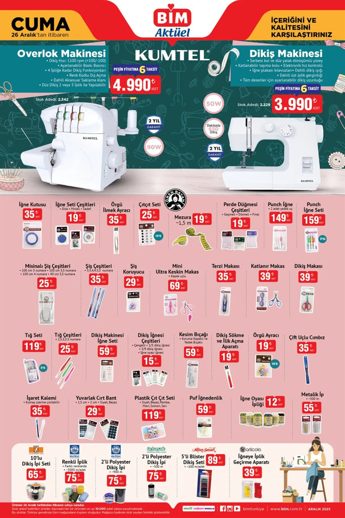 Bim 26 Aralık Kataloğunda Dikiş Makineleri Geliyor4