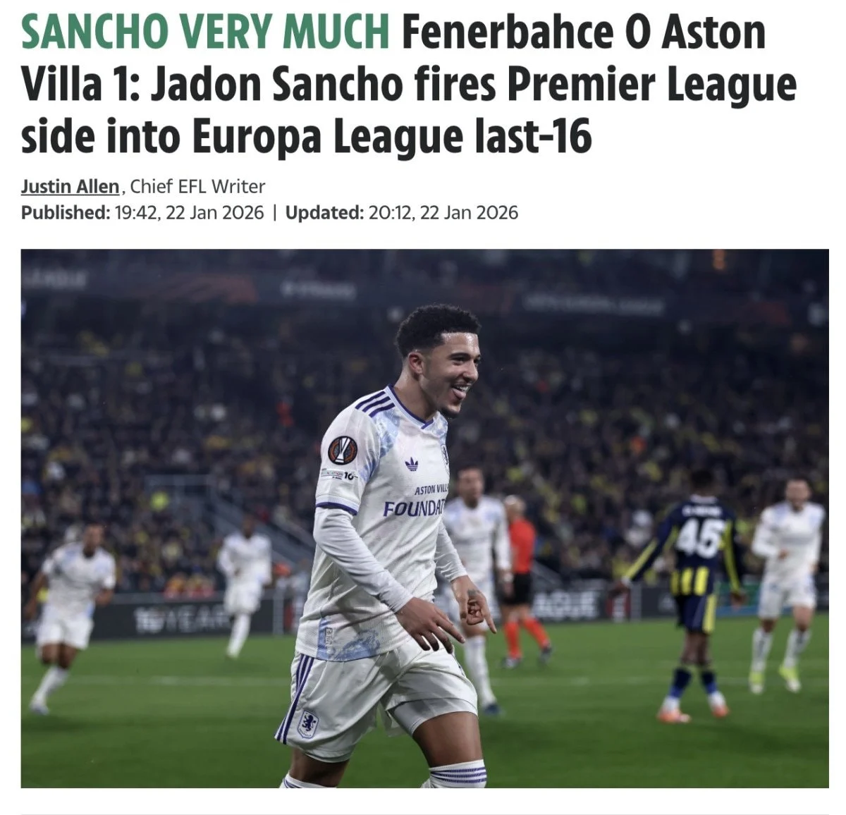 İngiliz Basını Fenerbahçe Aston Villa Maçını Manşetlere Taşıdı3