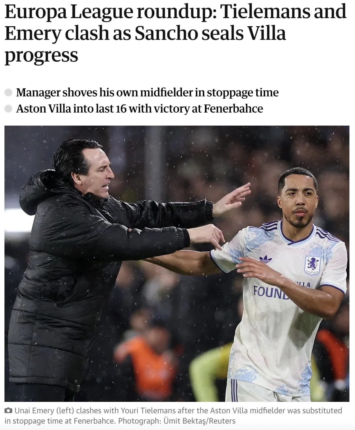 İngiliz Basını Fenerbahçe Aston Villa Maçını Manşetlere Taşıdı4-1