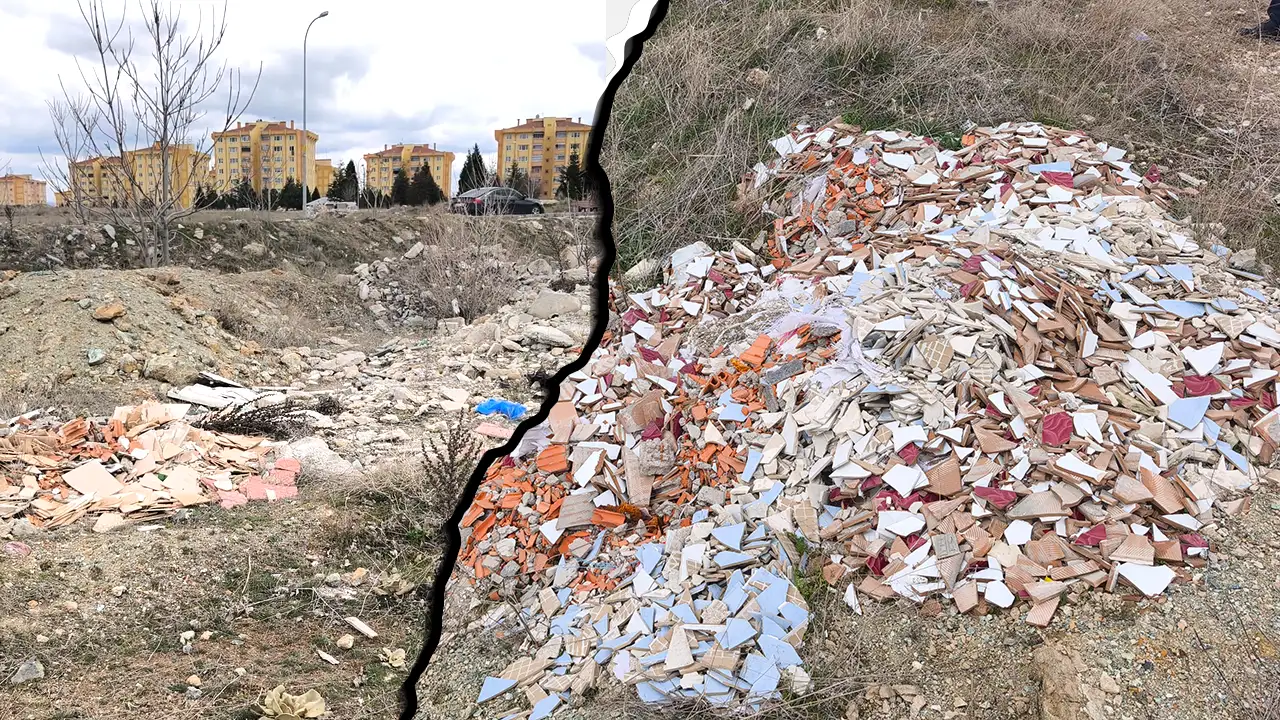 Kütahya'da Mahalle Sakinleri Molozlardan Dertli2