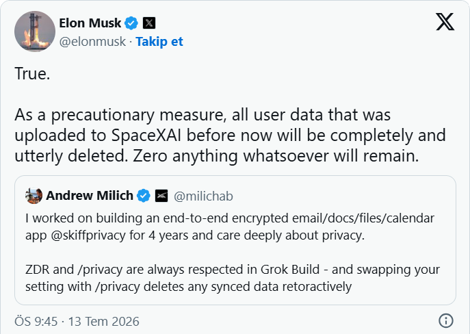 Grok'ta Güvenlik Skandalı Büyüyor Elon Musk Veri Sızıntısını Kabul Etti