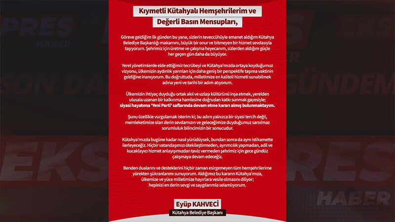 Kütahya’da Beklenen Oldu, Başkan Kahveci Tercihini Yaptı (1)