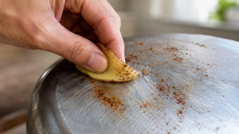Patates Kabuğunu Çöpe Atmayın Pas Lekesini Söküyor