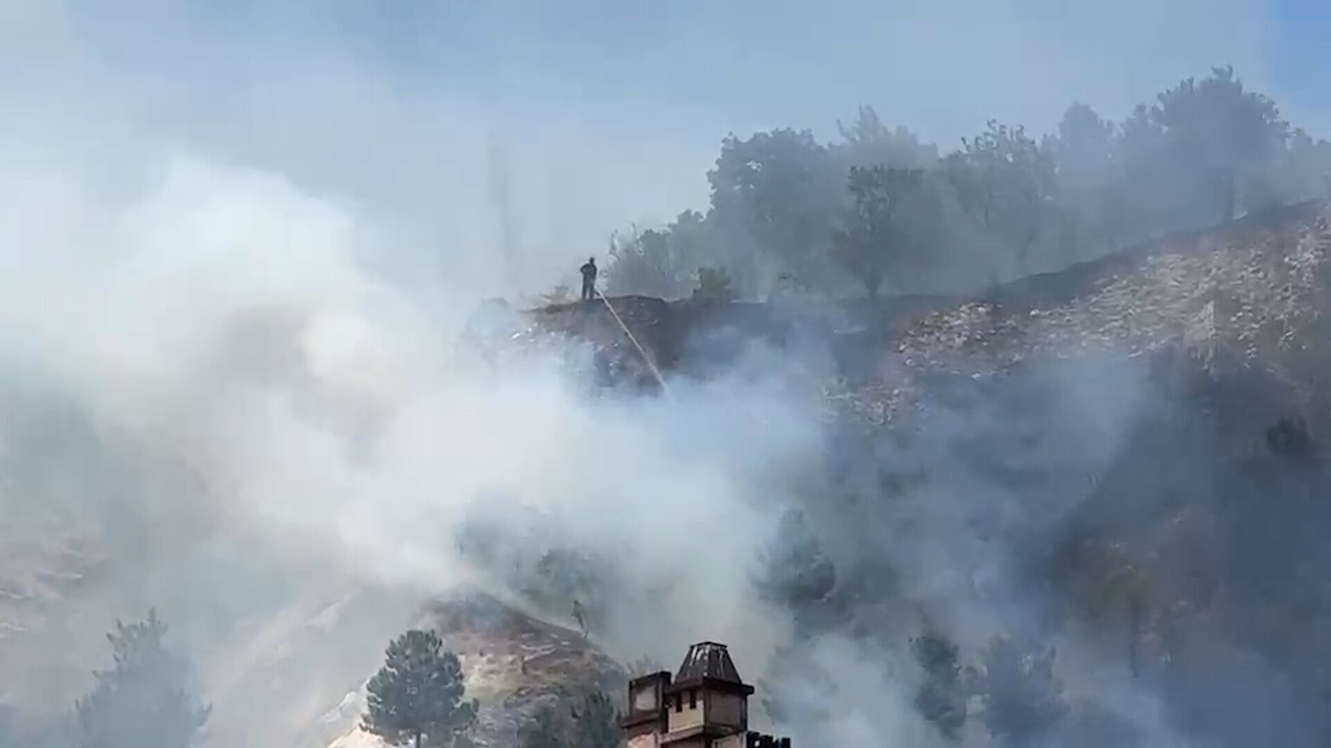 Tarihi Kütahya Kalesi’nde Yangın