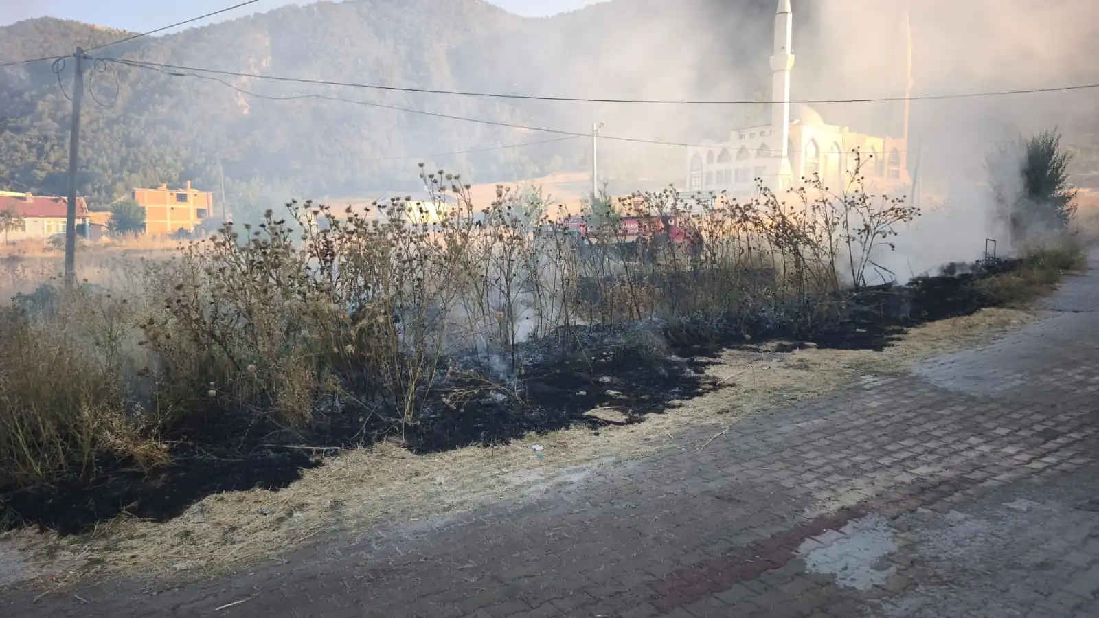Kütahya’da Boş Arazide Ot Yangını 2