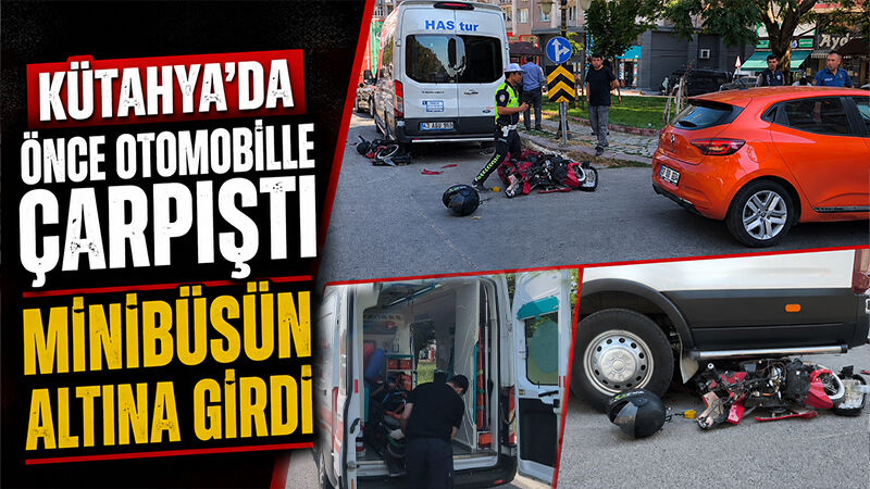 Kütahya’da elektrikli bisiklet minibüsün altına girdi