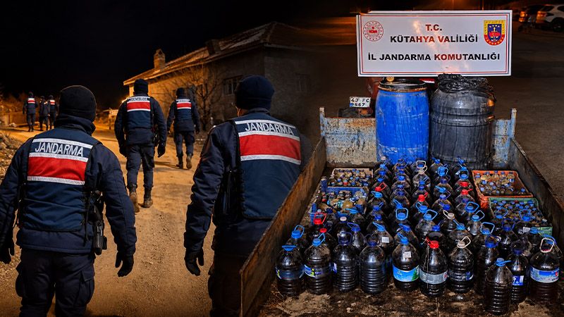 Kütahya’da jandarma ekiplerinden sahte içki operasyonu
