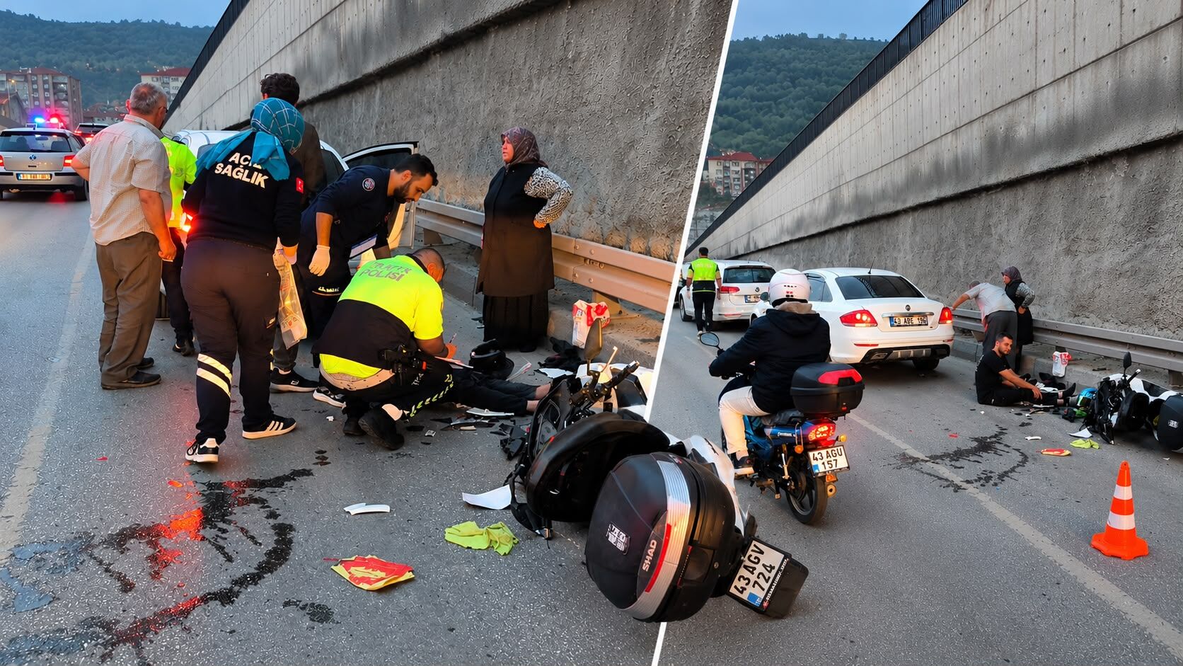 Kütahya’da otomobilin altına savrulan genç sürücü yaralandı