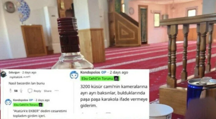 Camide alkol aldığını paylaşan şüpheli tutuklandı