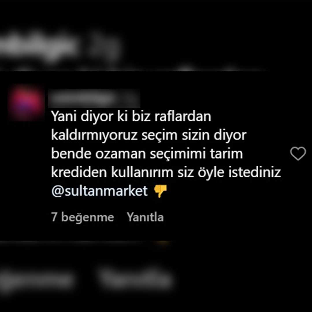 Sultan Market'in boykot açıklamasına vatandaştan sert tepki